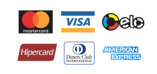 Bandeiras de cartão de crédito que aceitamos